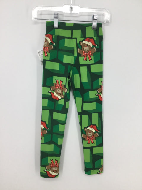 Lularoe Child Size 4 Green Christmas Pants