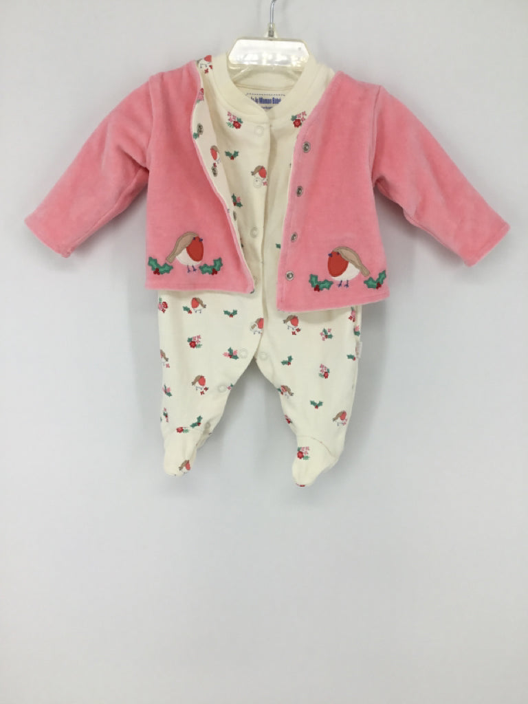 JoJo Maman Bebe Child Size Newborn Pink Christmas Outfit