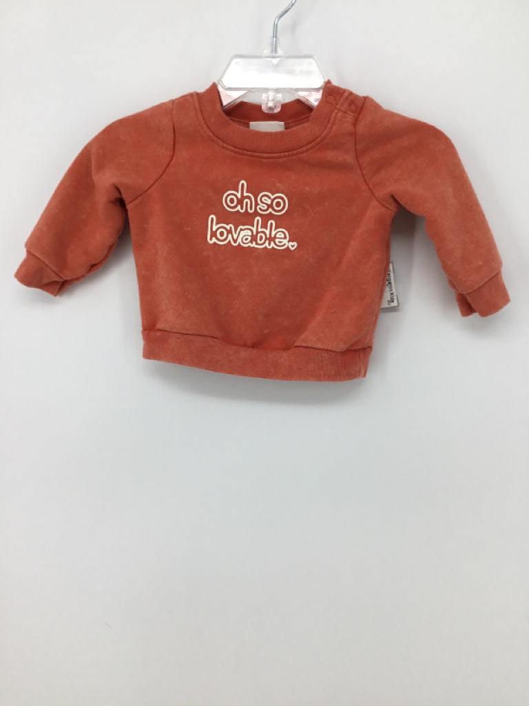 Cat & Jack Child Size Newborn Orange screen printed Sweatshirt - boys