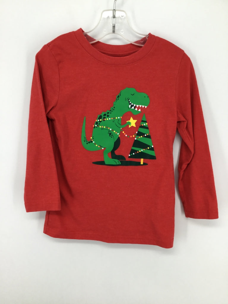 Cat & Jack Child Size 4 Red Christmas T-Shirt