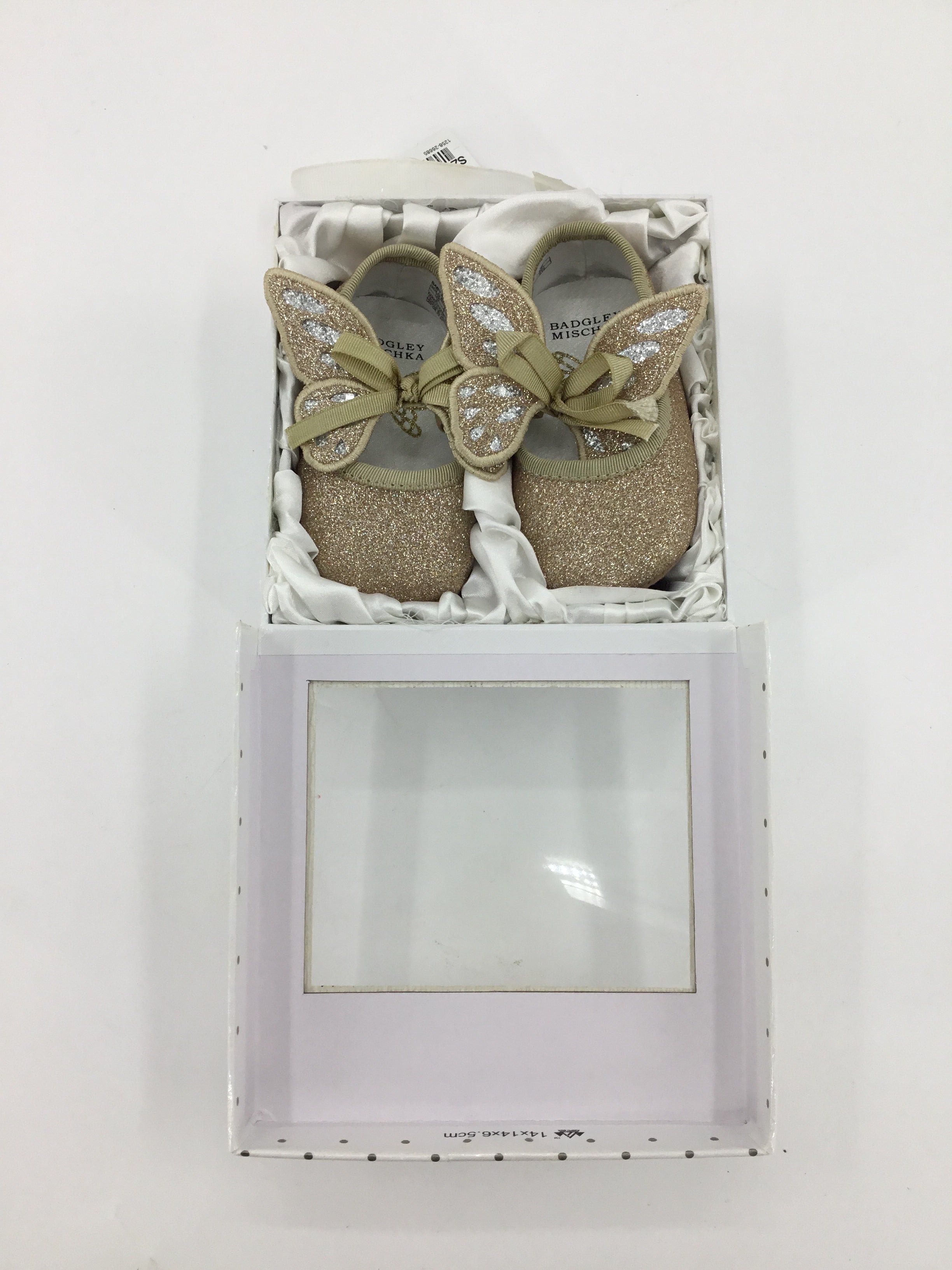 Badgley Mischka Child Size 3 Toddler Gold Baby/Walker Shoes