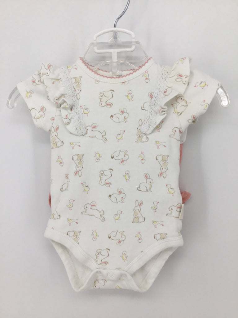 Rabbit + Bear Child Size 0-3 Months White Easter Outfit