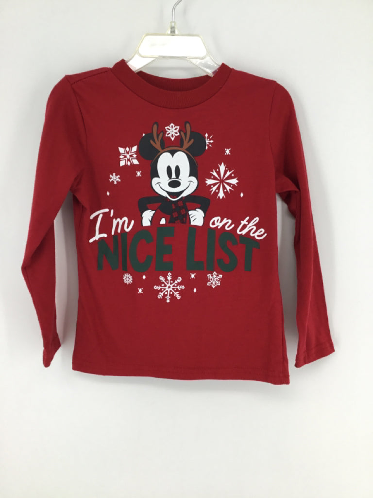 Disney Child Size 4 Red Christmas T-Shirt