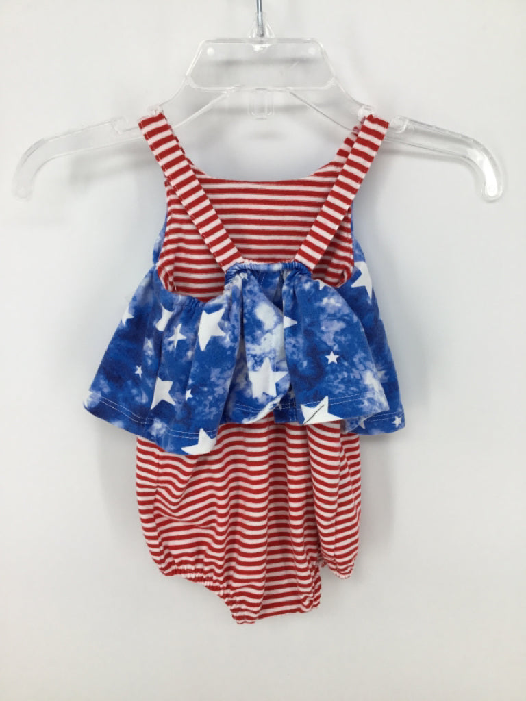 Cat & Jack Child Size 0-3 Months Red Stars & Stripes Outfit