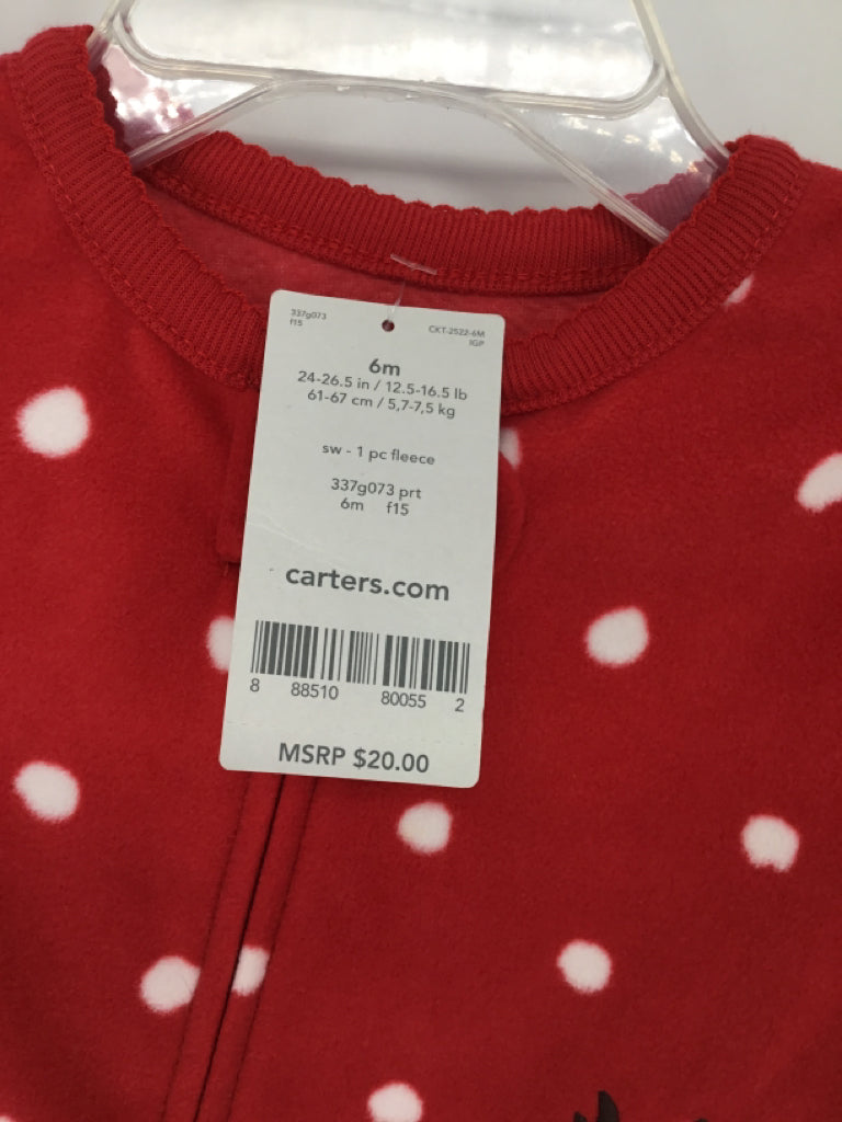 Carter's Child Size 6 Months Red Christmas Sleeper