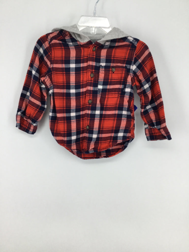 Carter's Child Size 12 Months Red Plaid Shirt - boys