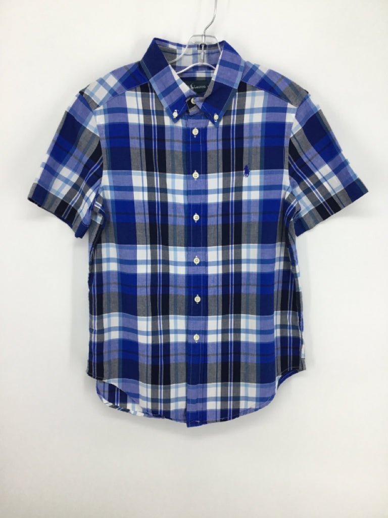 Ralph Lauren Child Size 10 Blue Plaid Shirt - boys