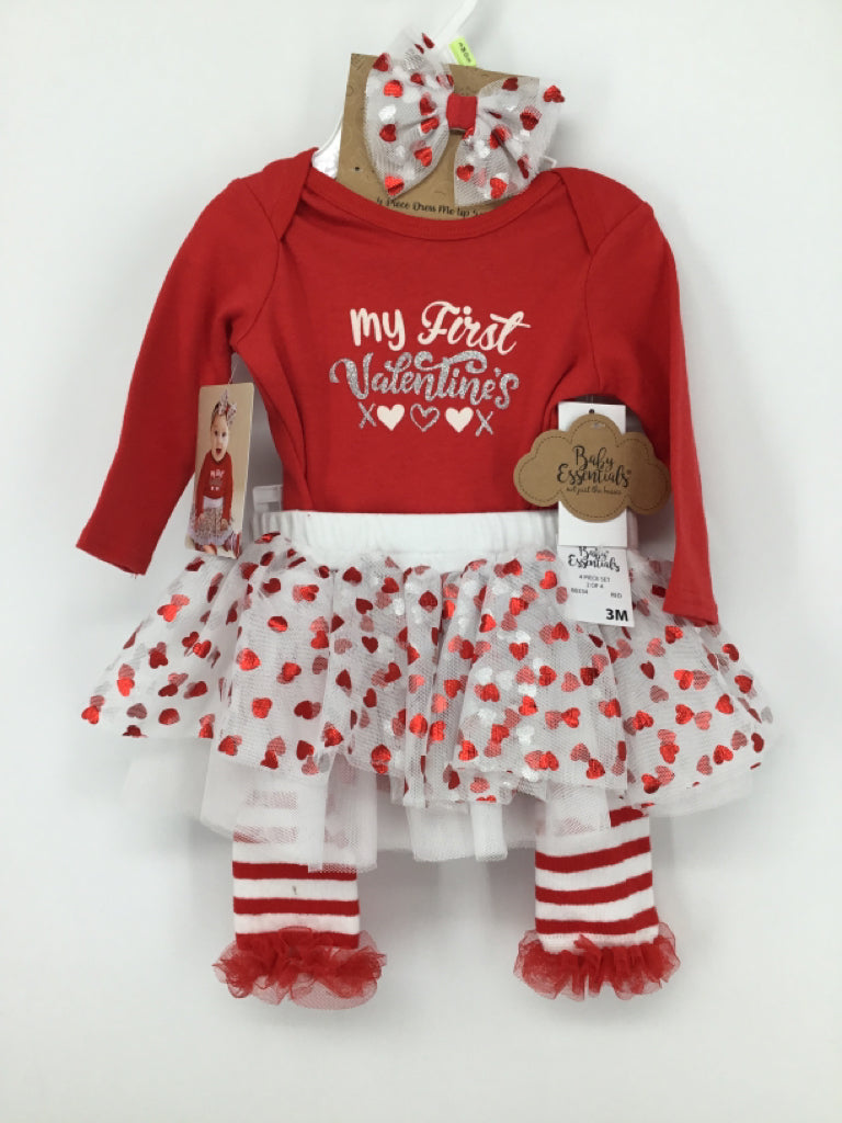 Baby Essentials Child Size 3 Months Red Valentine's Day Outfit