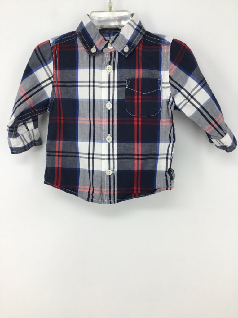 OshKosh B'gosh Child Size 9 Months Multi-Color Plaid Shirt - boys