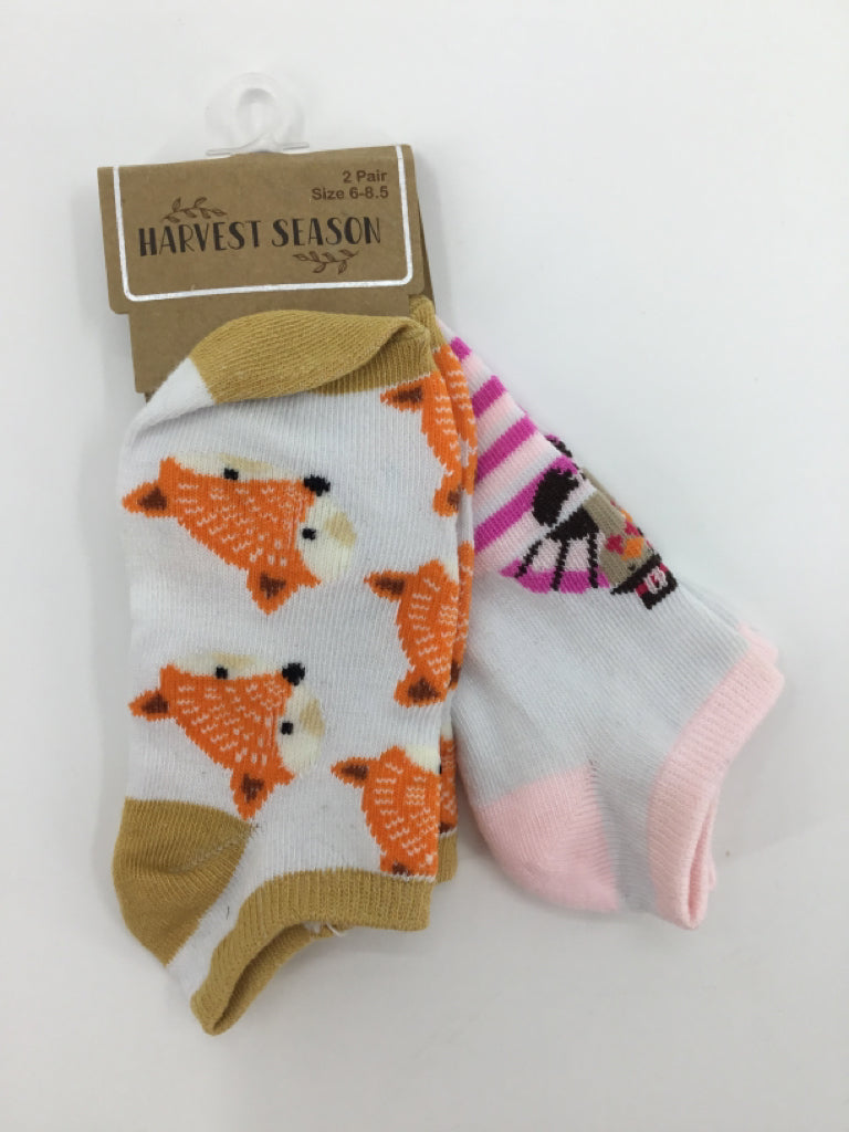 Harvest Season Child Size 6 Orange Fox Socks - boys