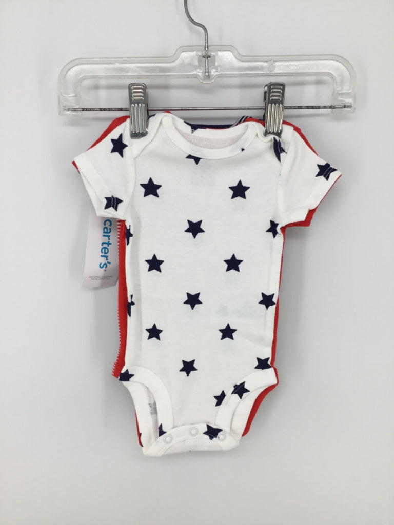 Carter's Child Size Newborn Navy Stars & Stripes Oneise Set