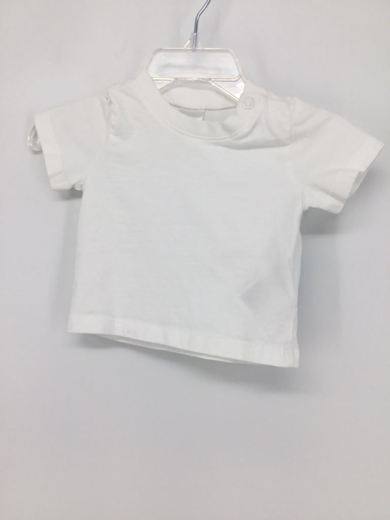 H & M Child Size 0-3 Months White Solid T-shirt - boys