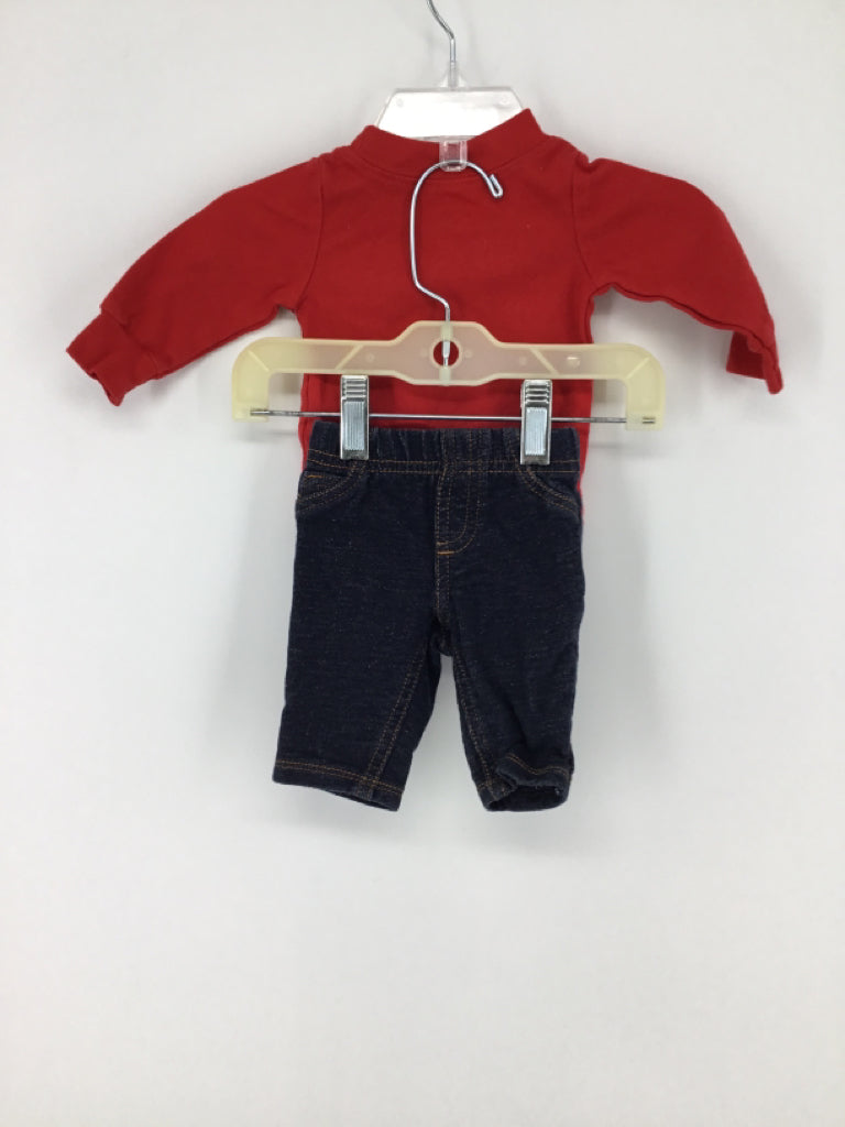 Carter's Child Size Newborn Red Solid Outfit - boys