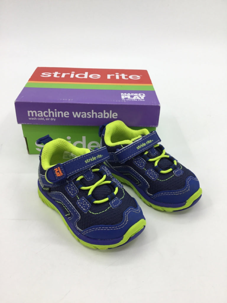 Stride Rite Child Size 4 Toddler Blue Sneakers