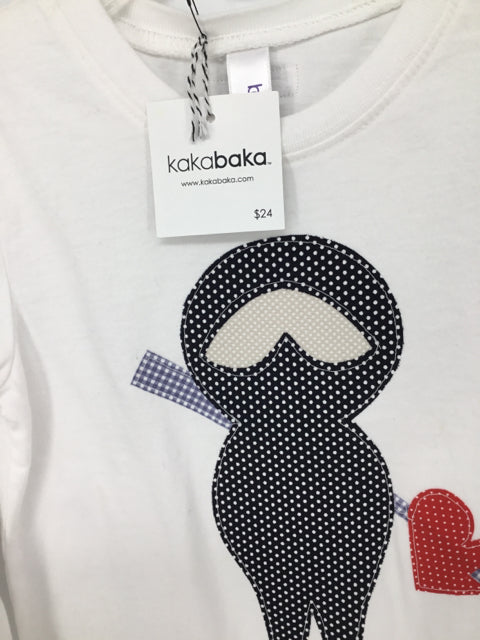 Kakabaka Child Size 3 White Valentine's Day Love Ninja T-Shirt