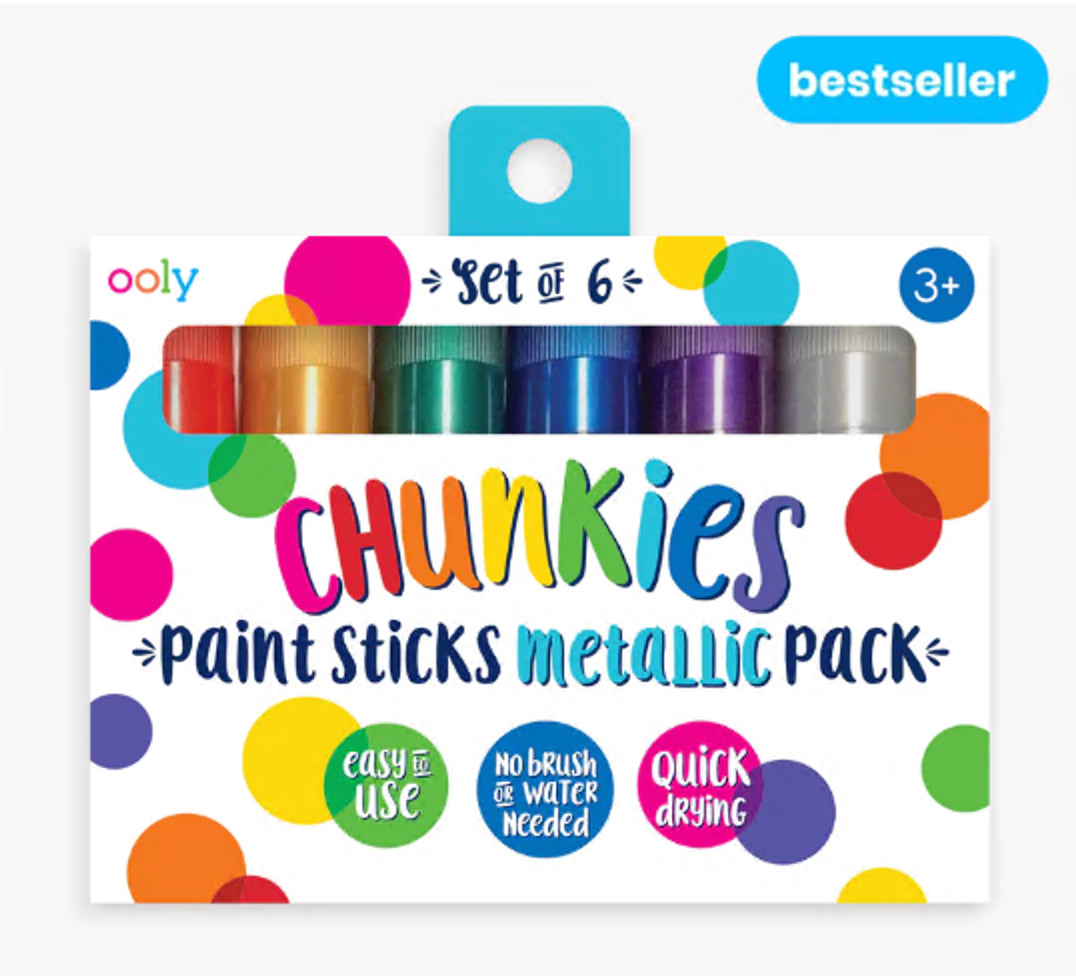 Ooly Chunkie Paint Sticks Metallic Pack - Set of 6