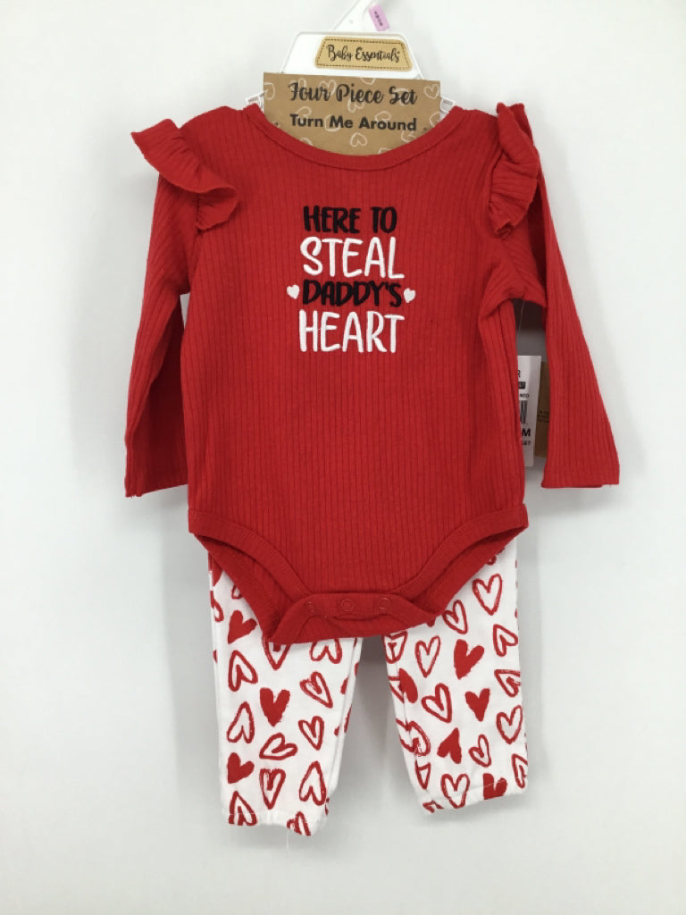 Baby Essentials Child Size 9 Months Red Valentine's Day Outfit