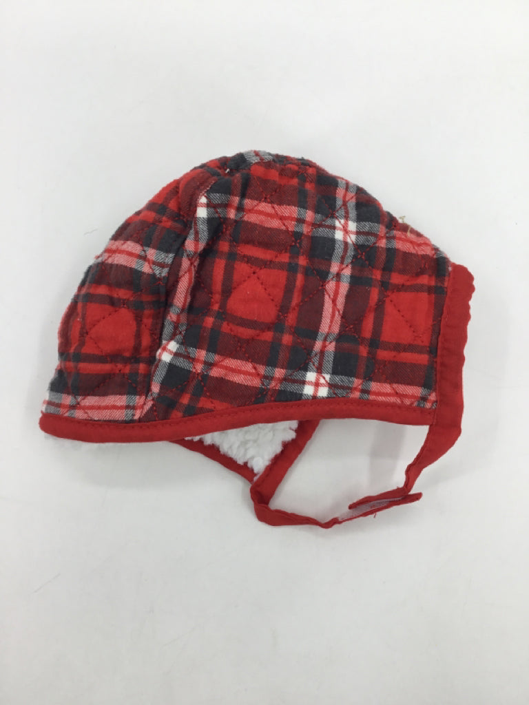 brandless Child Size Newborn Red Plaid Hats - boys